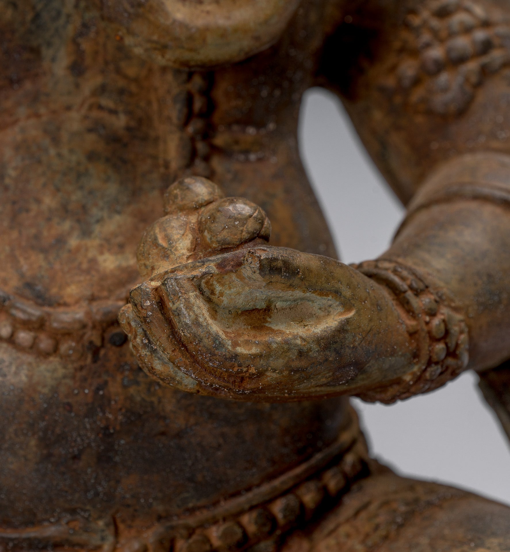 Ganesha Statue - Antique Javanese Style Bronze Seated Majapahit Ganesha Statue - 36cm/14"