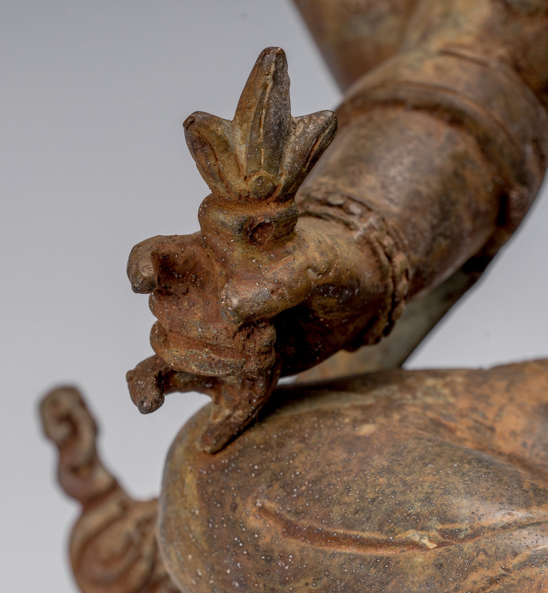 Ganesha Statue - Antique Javanese Style Bronze Seated Majapahit Ganesha Statue - 36cm/14"