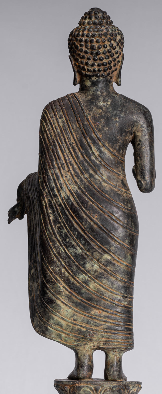 Buddha-Statue – Antiker javanischer Lehr-Buddha aus Bronze im indonesischen Stil – 40 cm