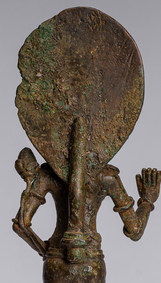 Lokeshvara - Antique Indonesian Style Majapahit Standing Bronze Lokeshvara Statue - 27cm/11"