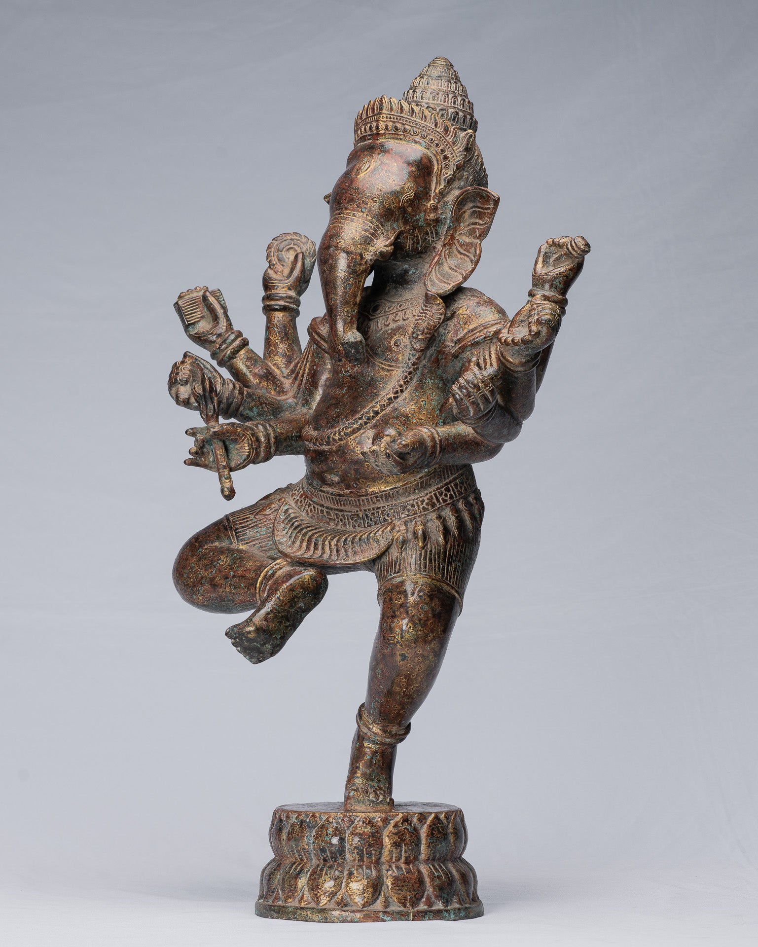 Statue Ganesha - Statua di Ganesh in bronzo di bronzo in stile khmer - 61 cm/24 "