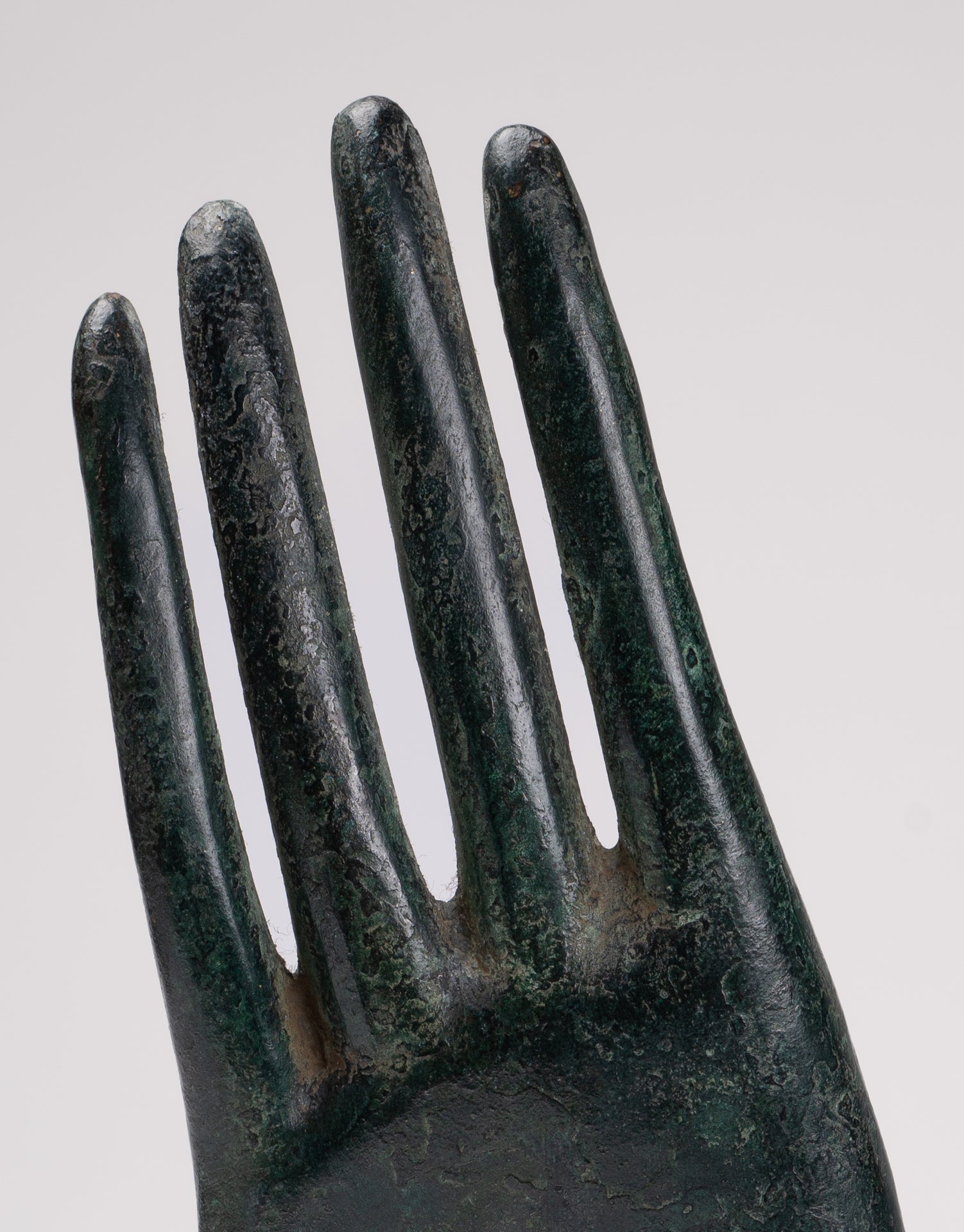 Antique Thai Style Southeast Asia Mounted Bronze Protection Thai Hand - 27cm/11"