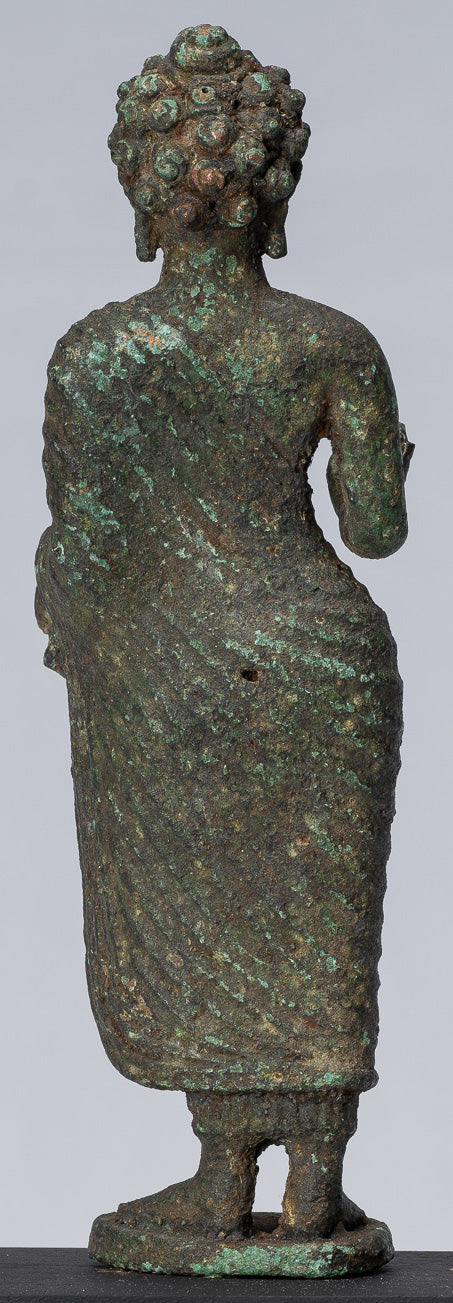 Estatua de Buda - Estilo indonesio antiguo de bronce de bronce Javanese Buda - 25 cm/10 "