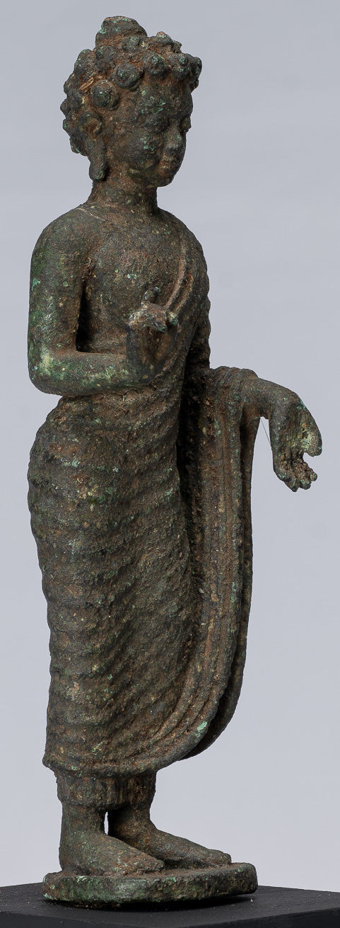 Estatua de Buda - Estilo indonesio antiguo de bronce de bronce Javanese Buda - 25 cm/10 "
