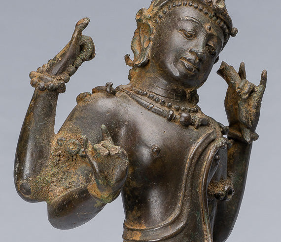 Tara-Statue – antike Majapahit-Statue aus Bronze, Devi-Tara-Statue im Java-Stil – 56 cm.