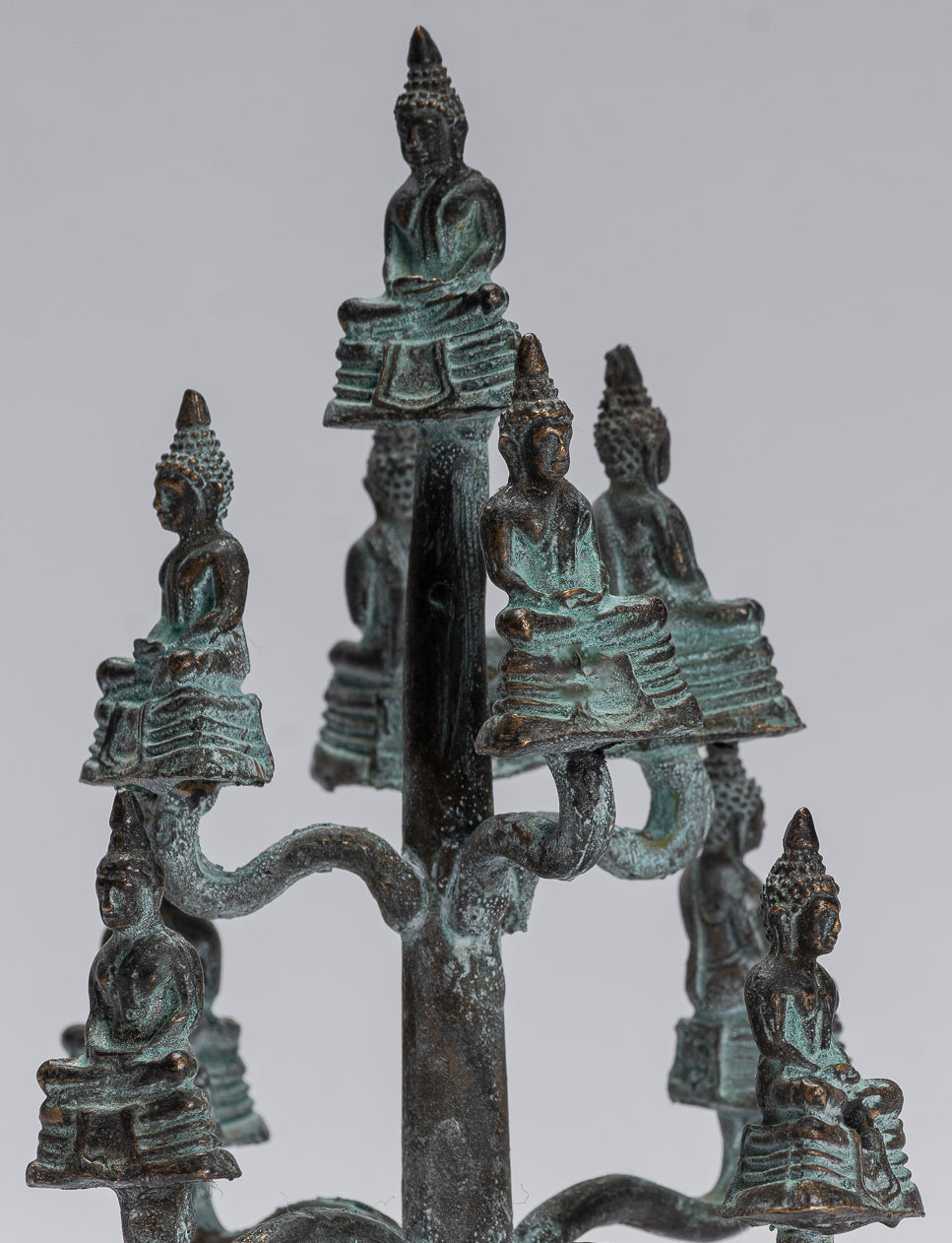 Buddha Sculpture - Antique Thai Thai Bronze Meditazione seduta statue di Buddha - 14 cm/6 "