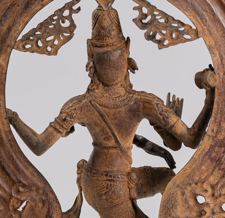 Large Shiva Statue - Antique Indian Style Bronze Dancing Shiva