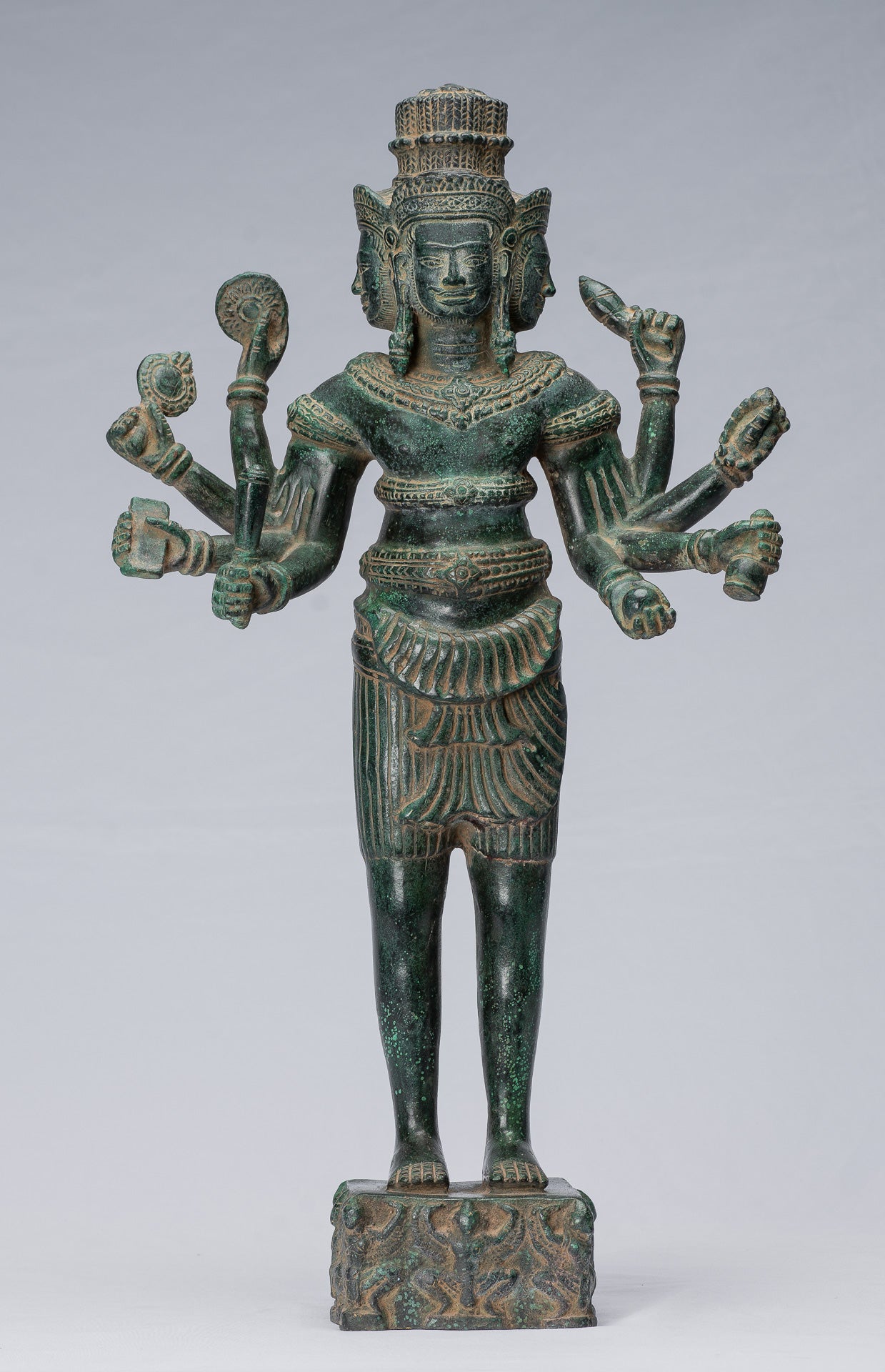Statua Brahma - Antique Khmer Style Koh Ker in piedi Bronzo Brahma - Creazione di Dio indù - 53cm/21 "