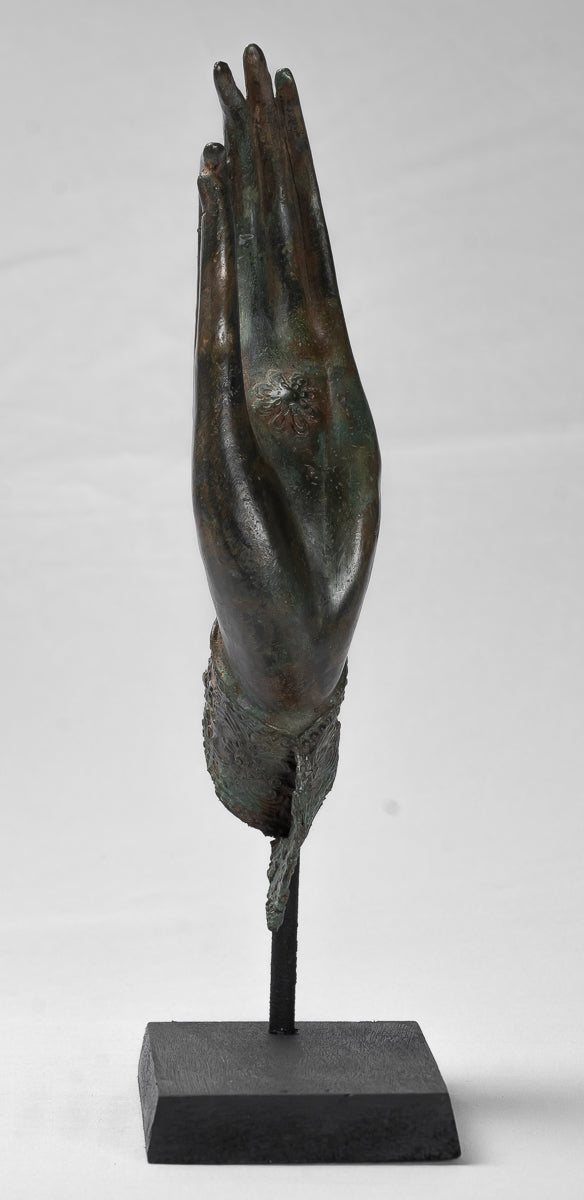 Mano de protección tailandesa de estilo tailandés antiguo montado en el sudeste asiático - 34 cm/14 "