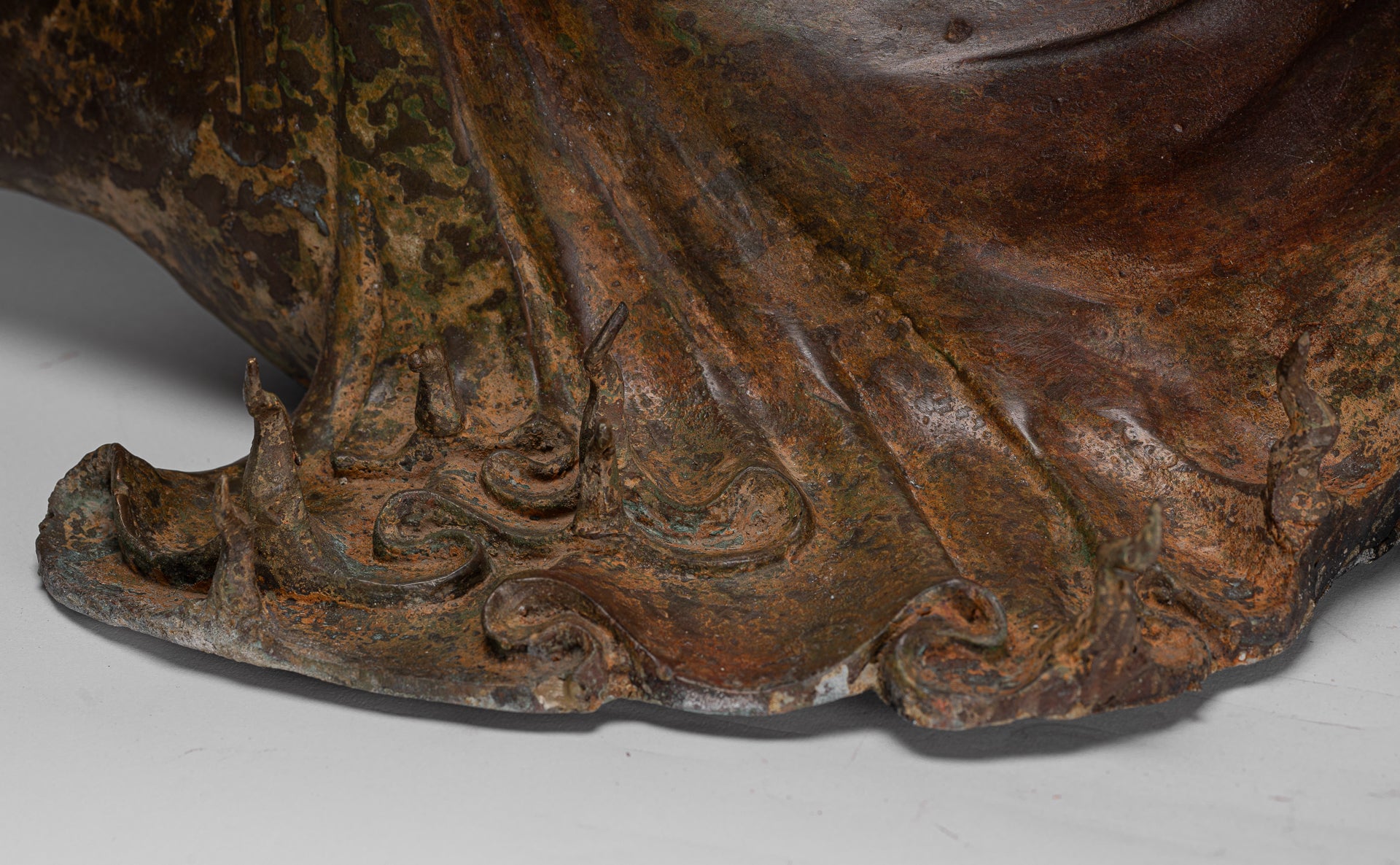 Buddha Statue - Antique Thai Style Bronze Sukhothai Reclining Nirvana Buddha Statue - 106cm/42"