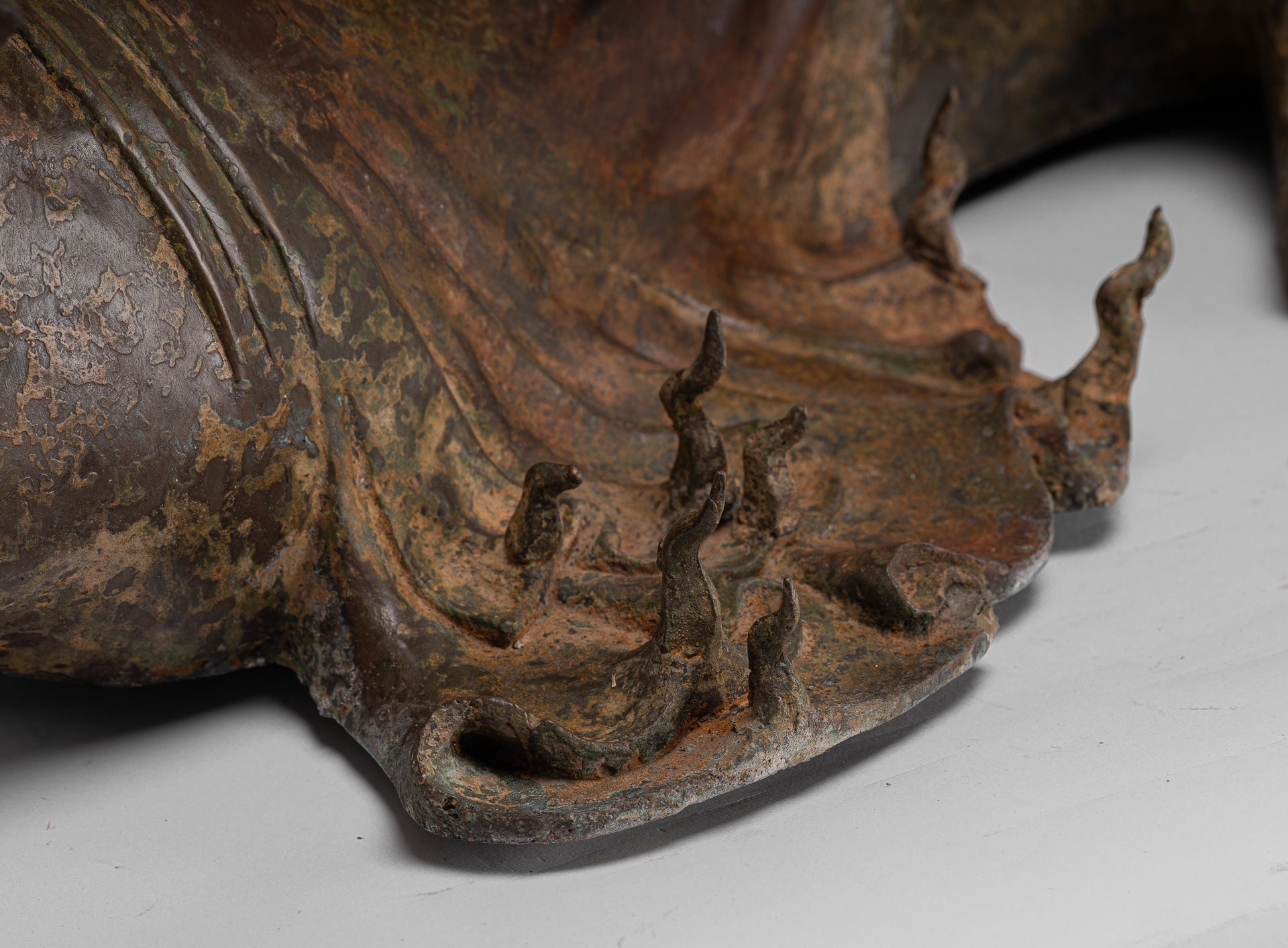 Buddha Statue - Antique Thai Style Bronze Sukhothai Reclining Nirvana Buddha Statue - 106cm/42"