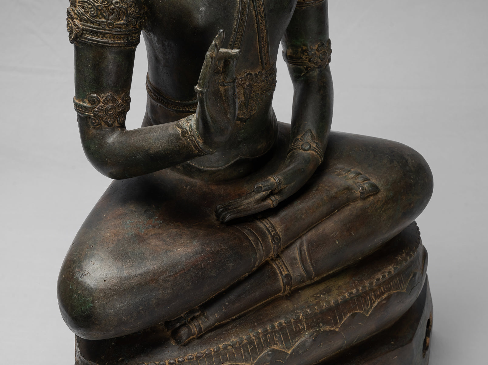 Buddha Statue - Antique Chiang Saen Style Royal Teaching Buddha Statue - 87cm/35"