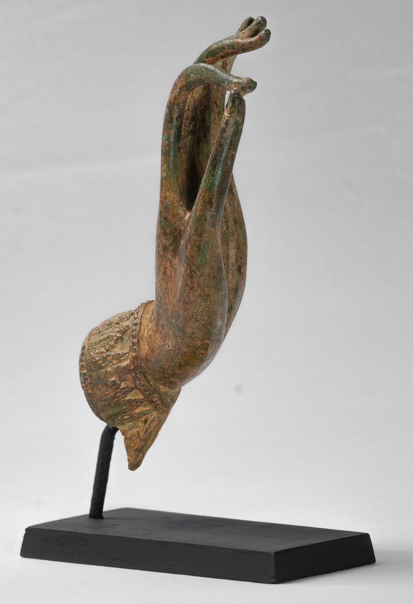 Antiguo de estilo tailandés montado en el sudeste asiático Bronce Thai Enseñh Hand - 30 cm/13 "