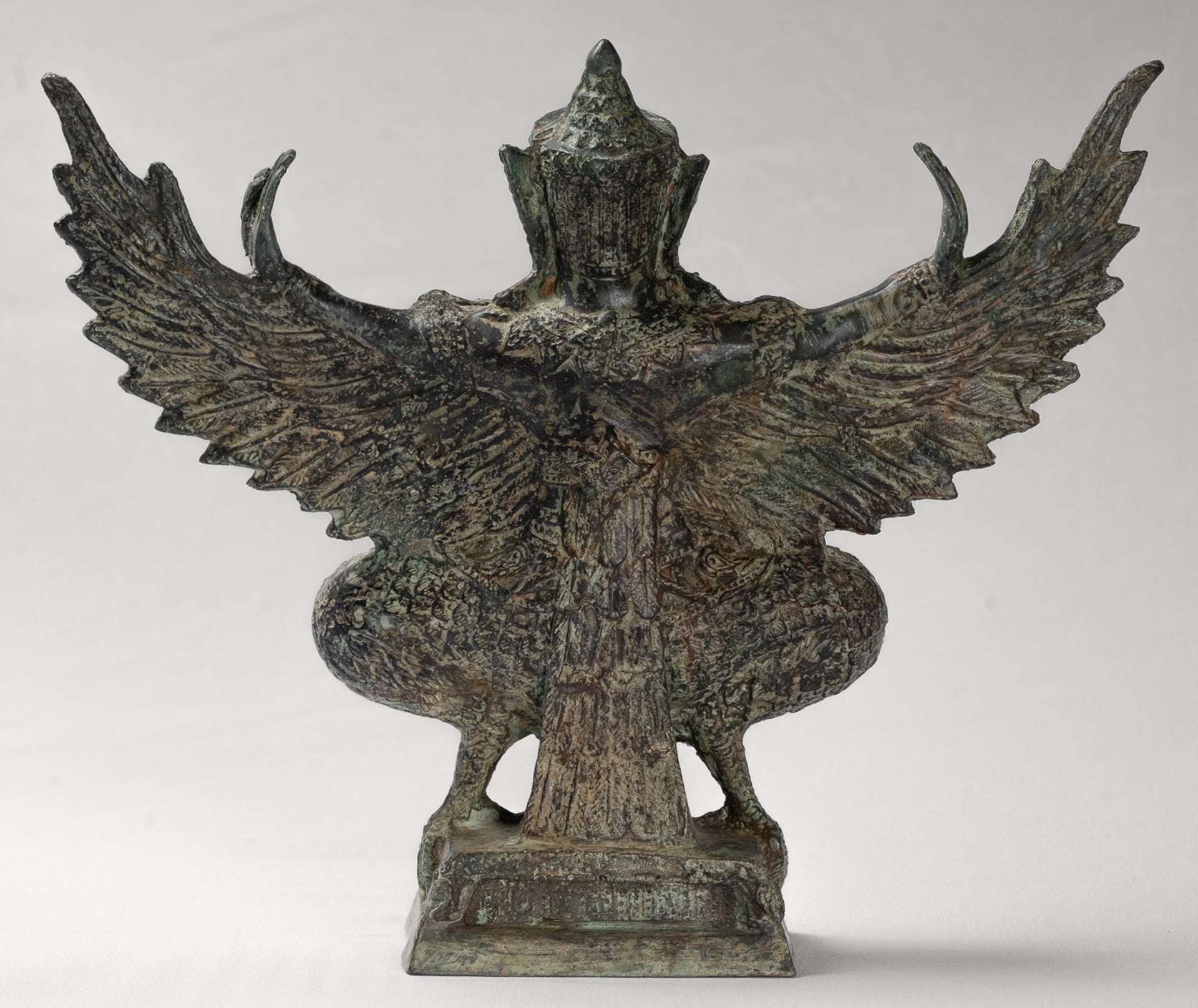Antique Thai Style Standing  Bronze Vishnu Garuda Statue - 33cm/13"