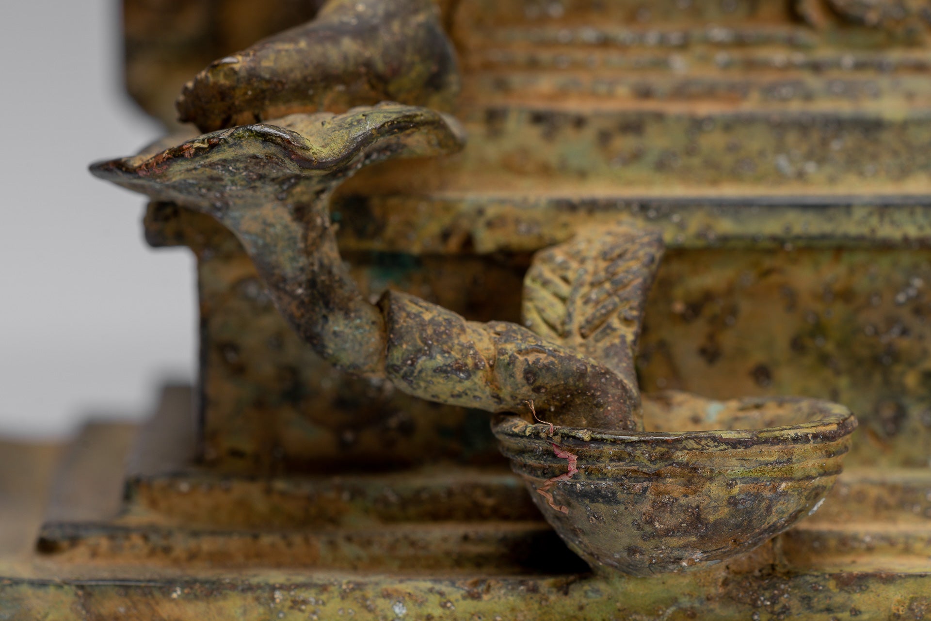 Buddha Statue - Antique Indonesian Style Seated Bronze Javanese Teaching Buddha - 27cm/11"