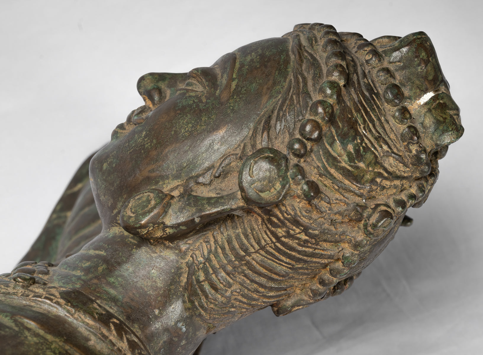 Antique in stile indiano Gandhara Bronzo Reclining Vishnu Statua - 95 cm/38 "Long