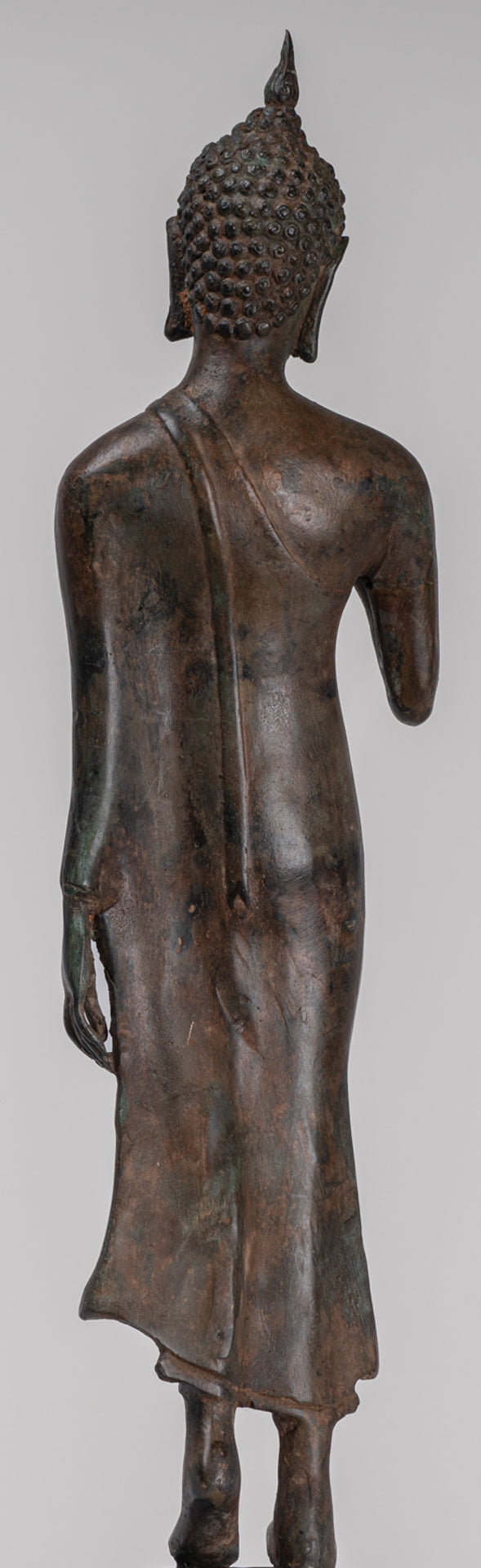 Antique Sukhothai Style Standing Bronze Protection Walking Buddha Statue - 50cm/20"