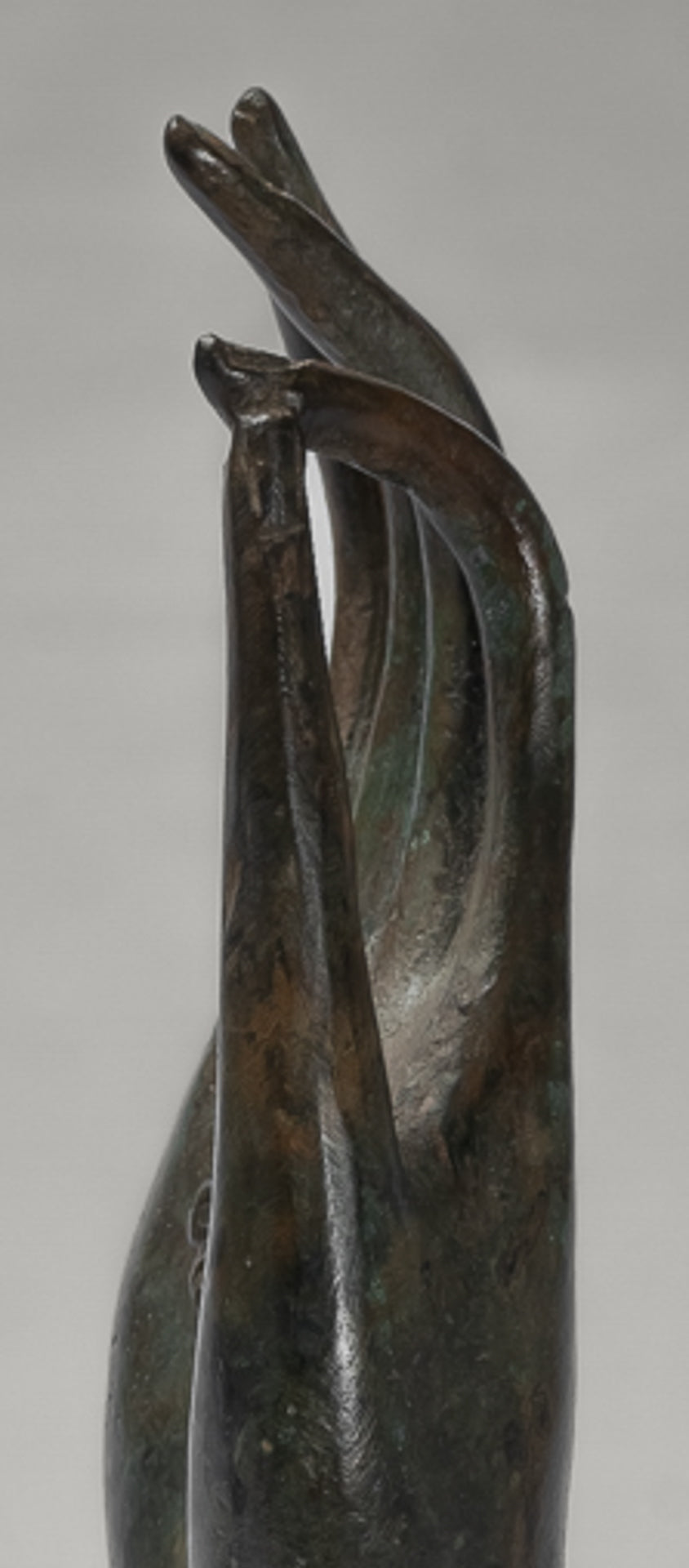 Mounted Antique Thai Style Southeast Asia Bronze Thai Teaching Hand - 24cm/10"