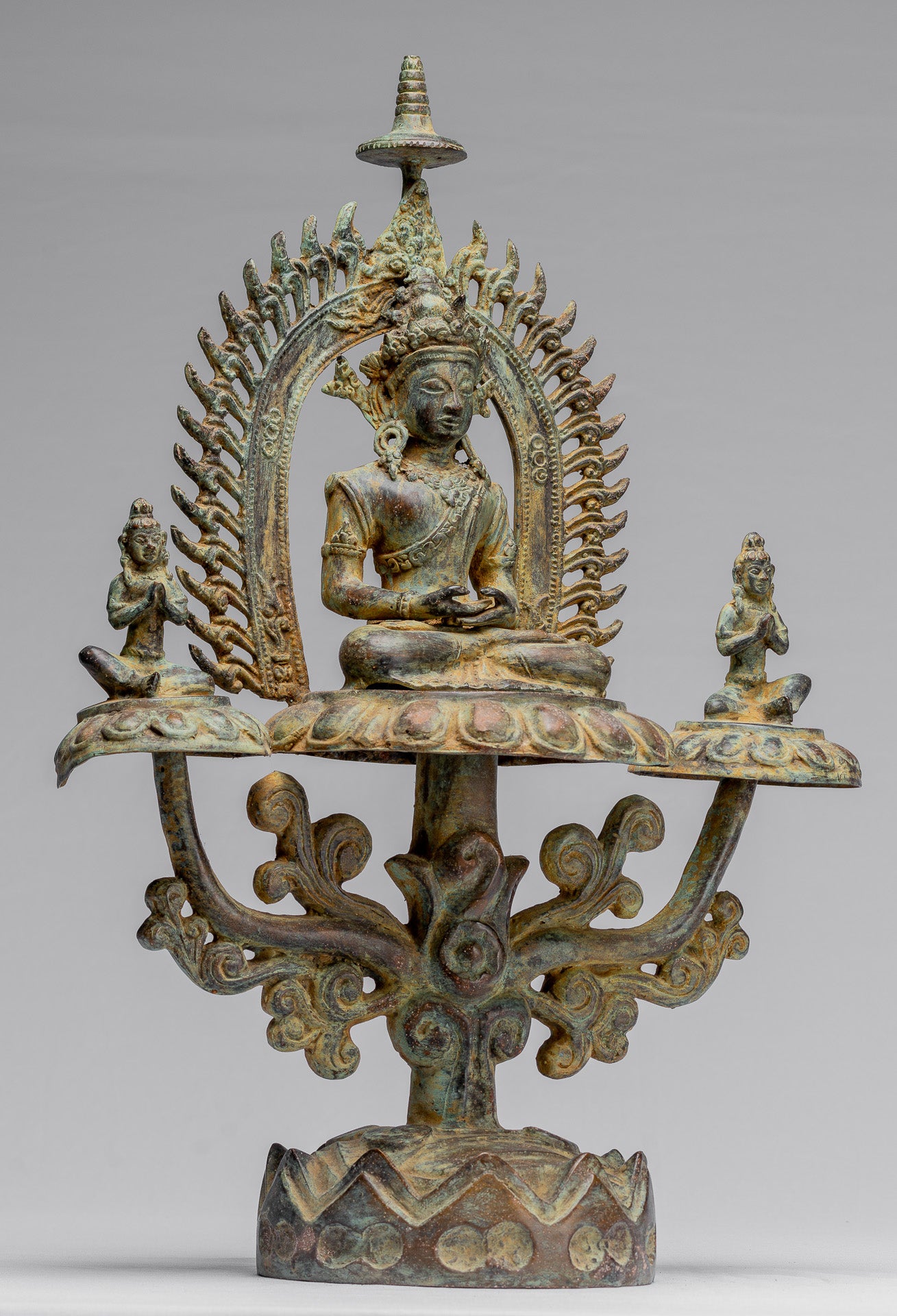 Statue de Bouddha - Statue de bouddha de méditation javanaise de style indonésien antique - 49cm / 20 "