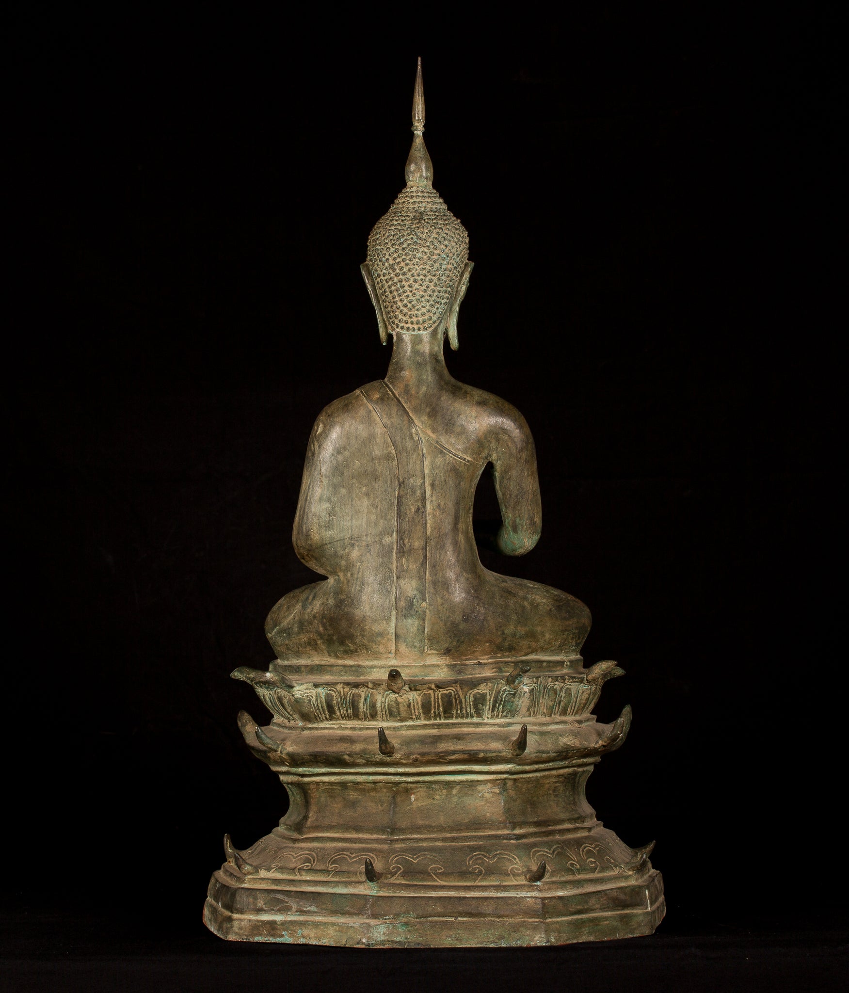 Statue di Buddha -Antique Laos Bronze Charity Gautama Statue Buddha - 63cm/25 "