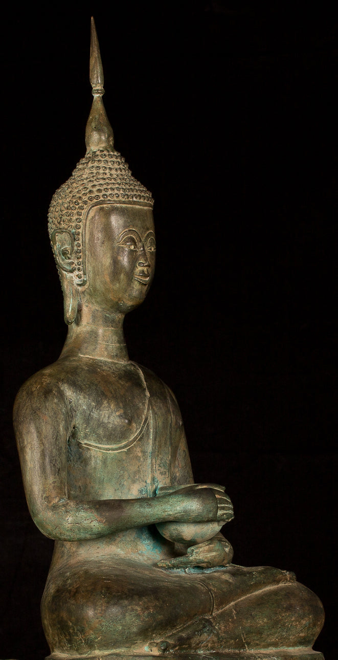 Statue di Buddha -Antique Laos Bronze Charity Gautama Statue Buddha - 63cm/25 "