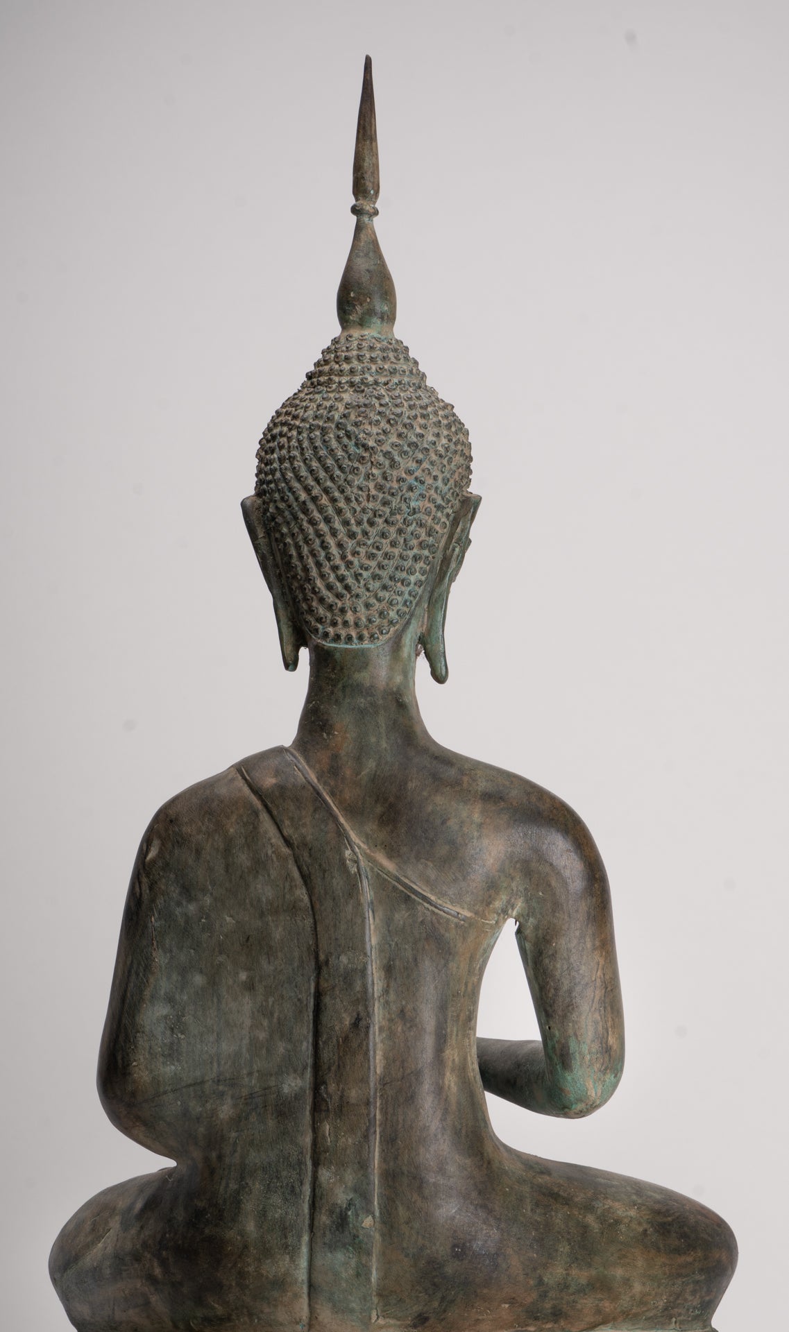 Antique Laos Style Bronze Charity Gautama Buddha Statue - 63cm/25"