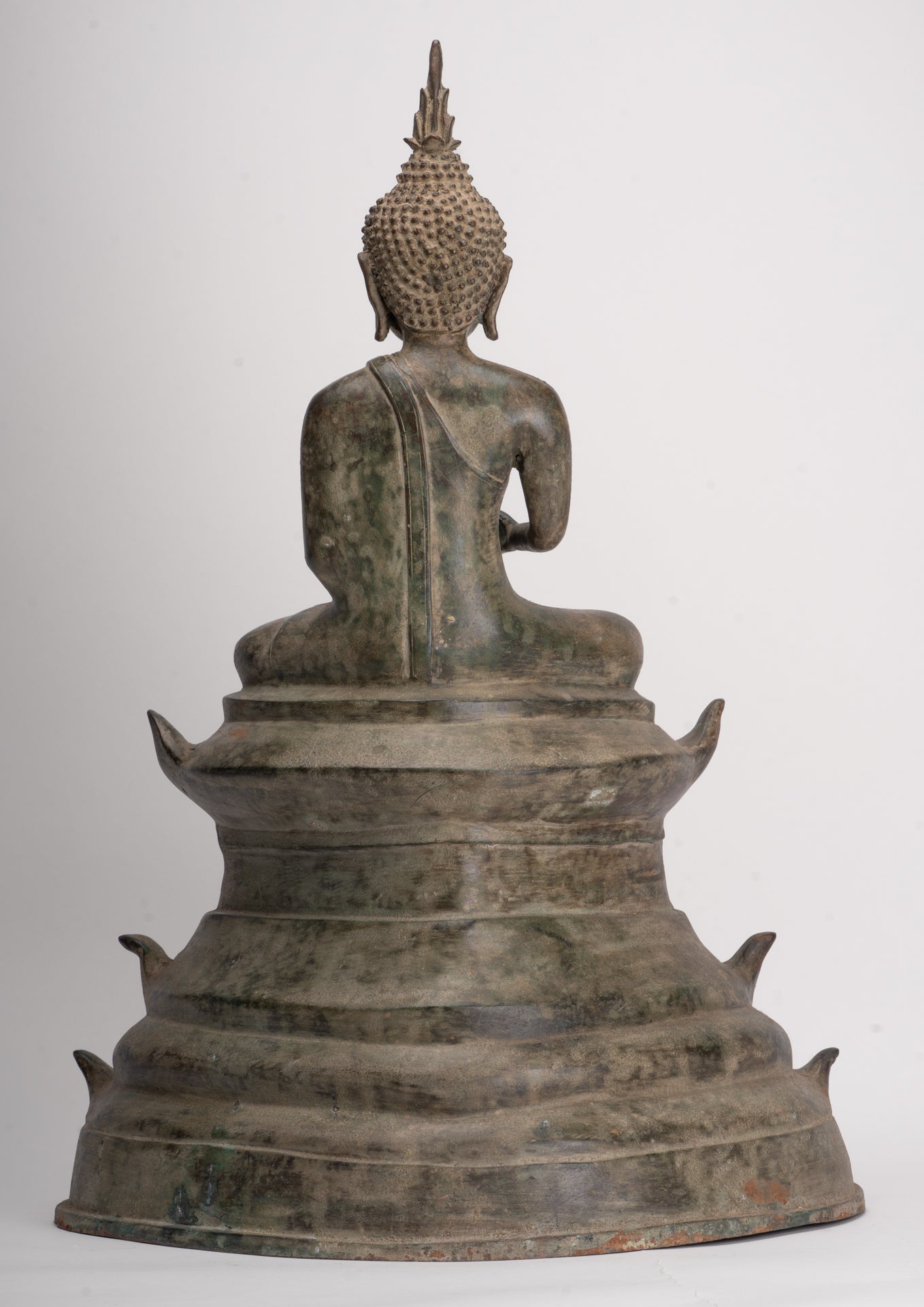 Antique Laos Style Bronze Charity Gautama Buddha Statue - 53cm/21"