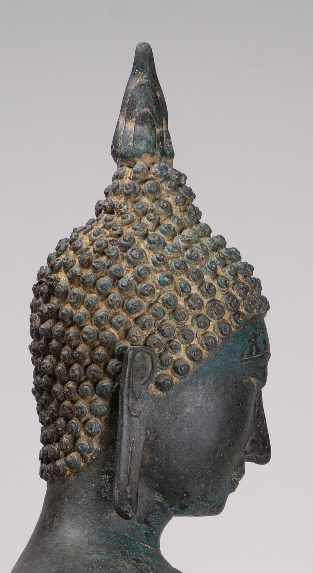 Antique Thai Style Sukhothai Bronze Protection Walking Buddha Statue - 117cm/47"