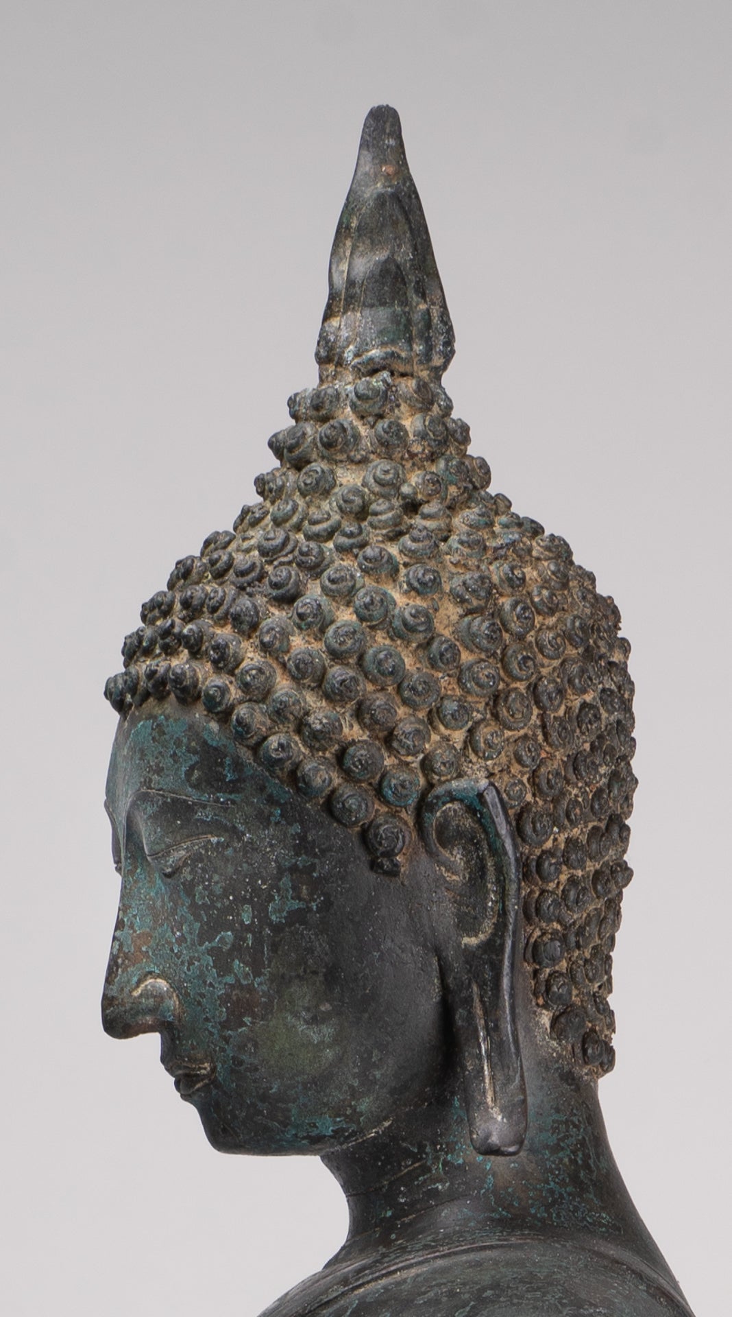 Antique Thai Style Sukhothai Bronze Protection Walking Buddha Statue - 117cm/47"