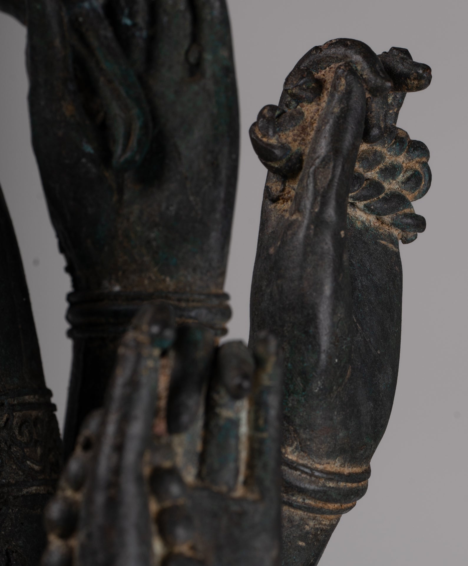 Vishnu Statue - Antique Thai Style Standing Bronze Vishnu Statue - 112cm/45"