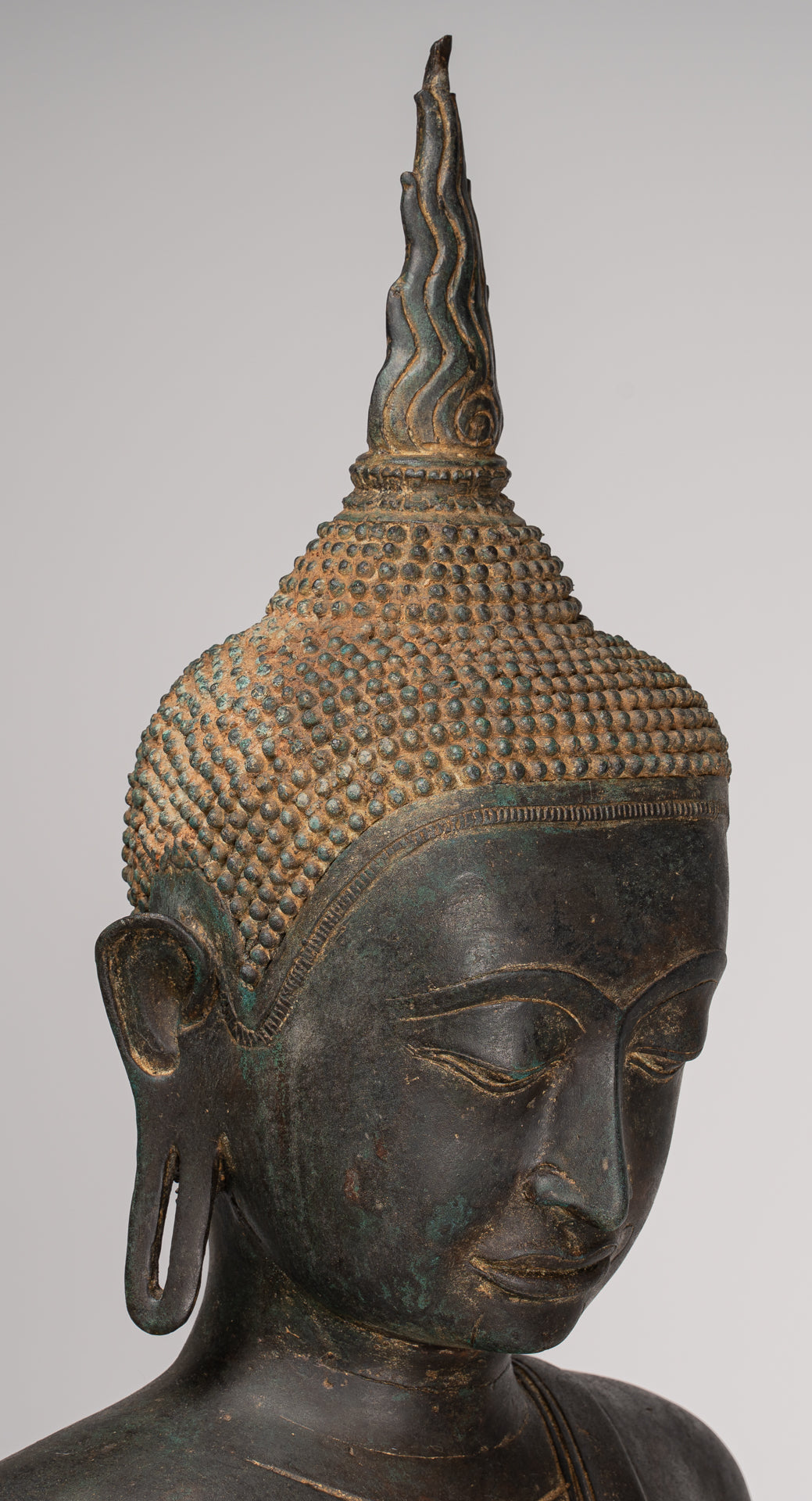 Antique stile tailandese Chiang Rugger Bronze Protection Statue Buddha - 150 cm/60 "