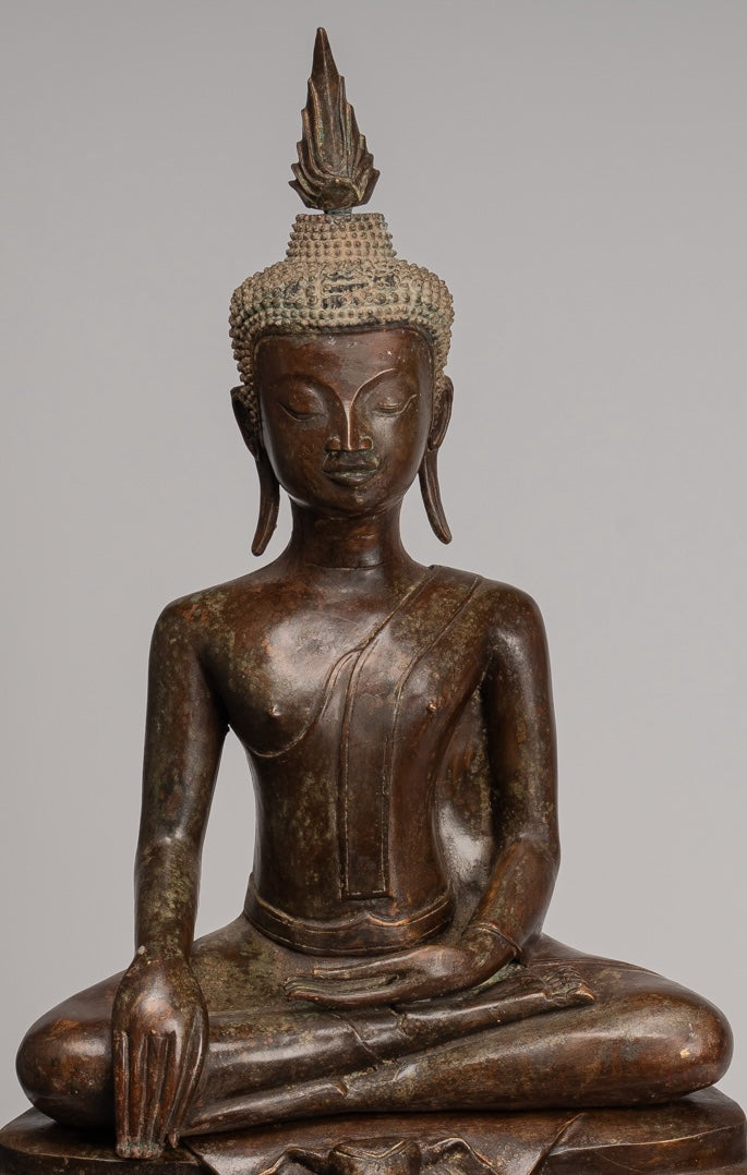 Statue di Buddha - Antique Thai Style Chiang Rugger Sehoted Enlightenment Statue Buddha - 104 cm/42 "