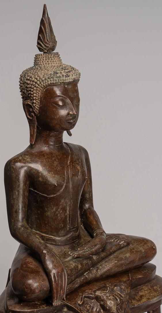 Statue di Buddha - Antique Thai Style Chiang Rugger Sehoted Enlightenment Statue Buddha - 104 cm/42 "