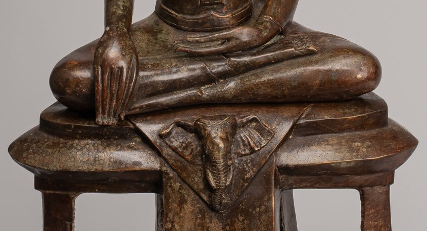 Statue di Buddha - Antique Thai Style Chiang Rugger Sehoted Enlightenment Statue Buddha - 104 cm/42 "