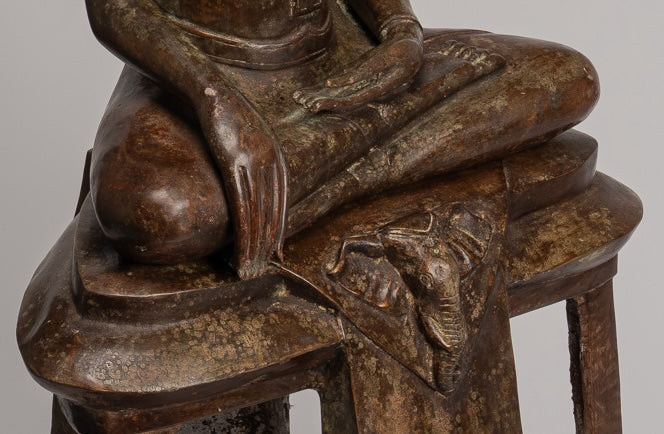 Statue di Buddha - Antique Thai Style Chiang Rugger Sehoted Enlightenment Statue Buddha - 104 cm/42 "