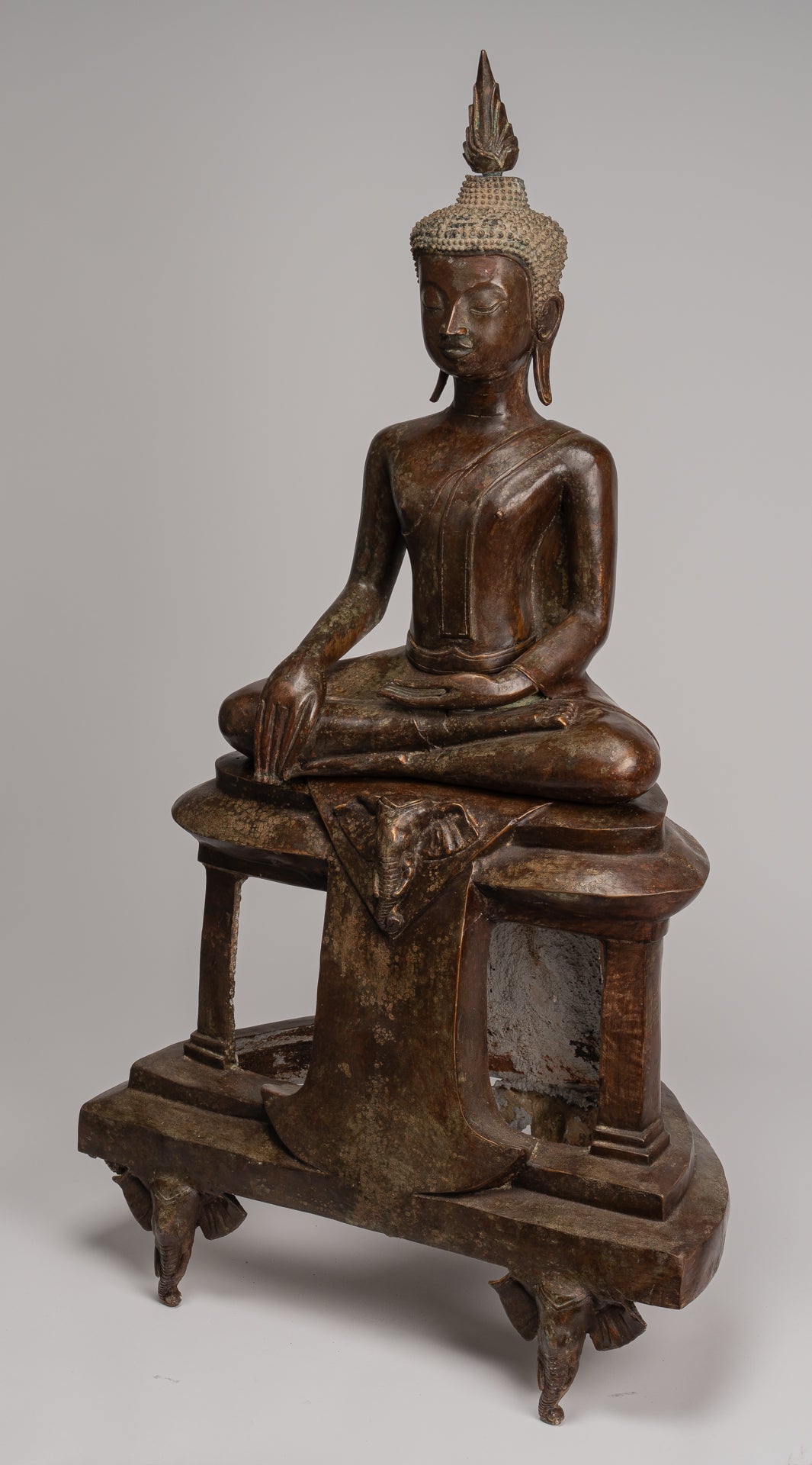 Statue di Buddha - Antique Thai Style Chiang Rugger Sehoted Enlightenment Statue Buddha - 104 cm/42 "