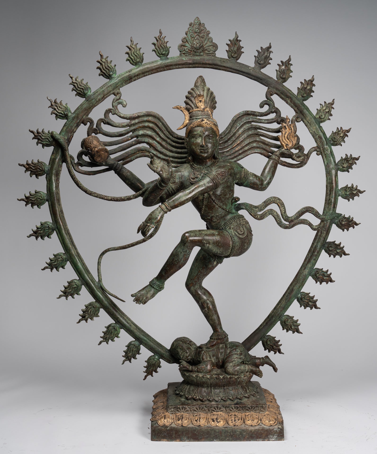 Large Shiva Statue - Antique Indian Style Bronze Dancing Shiva