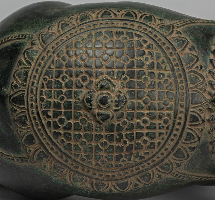 Estatua de elefante de trompetación de bronce de estilo jemer antiguo - 38 cm/15 "de alto