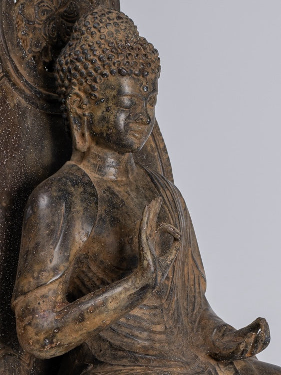 Statue Buddha - Antique in stile giapponese seduto Insegnamento Buddha Statue - 38 cm/15 "
