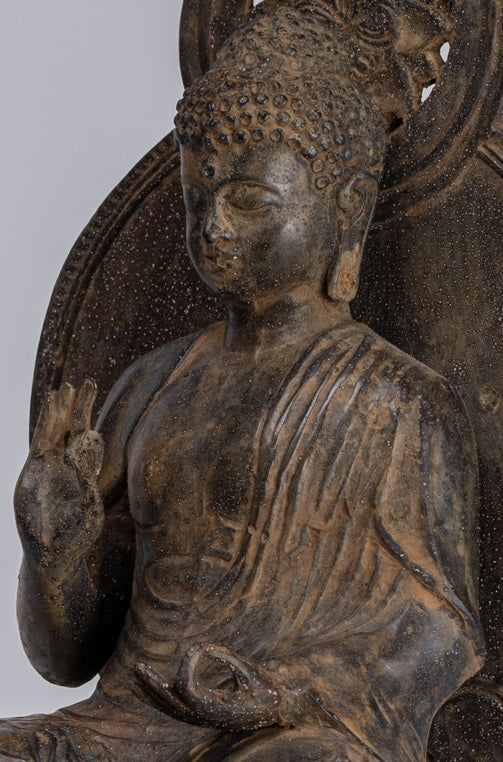 Statue Buddha - Antique in stile giapponese seduto Insegnamento Buddha Statue - 38 cm/15 "