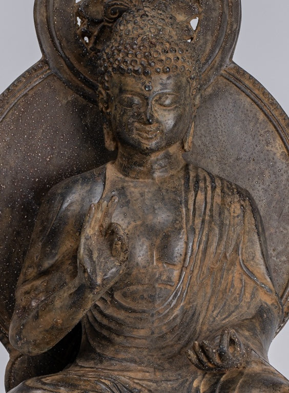 Statue Buddha - Antique in stile giapponese seduto Insegnamento Buddha Statue - 38 cm/15 "