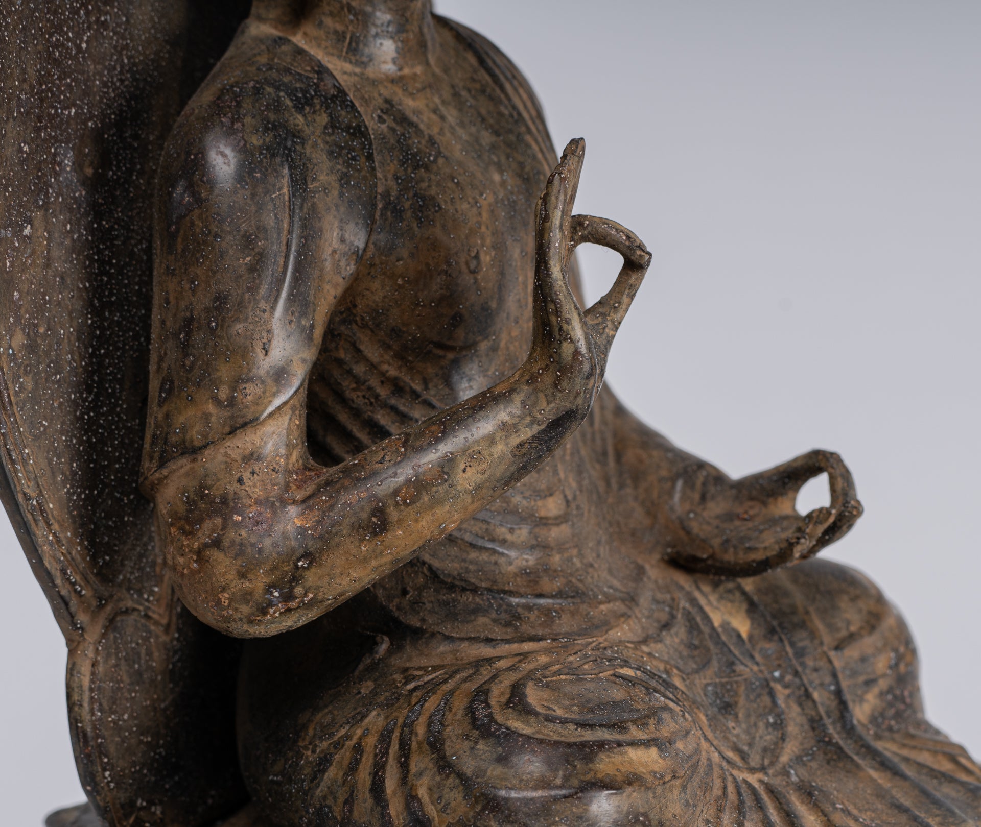 Statue Buddha - Antique in stile giapponese seduto Insegnamento Buddha Statue - 38 cm/15 "