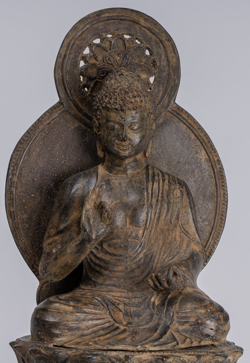 Statue Buddha - Antique in stile giapponese seduto Insegnamento Buddha Statue - 38 cm/15 "