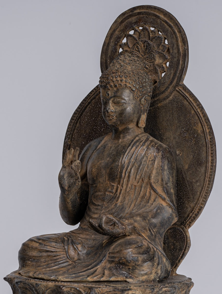 Statue Buddha - Antique in stile giapponese seduto Insegnamento Buddha Statue - 38 cm/15 "