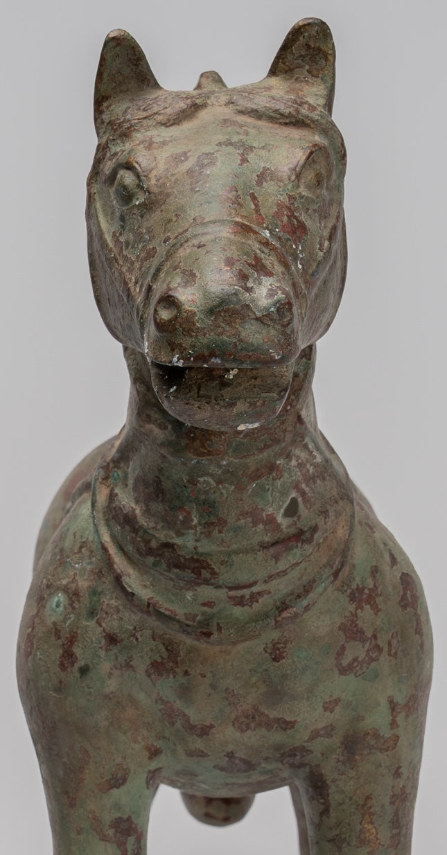 Estatua de caballos - Caballo de bronce de pie de estilo chino antiguo - 39 cm/16 "de alto