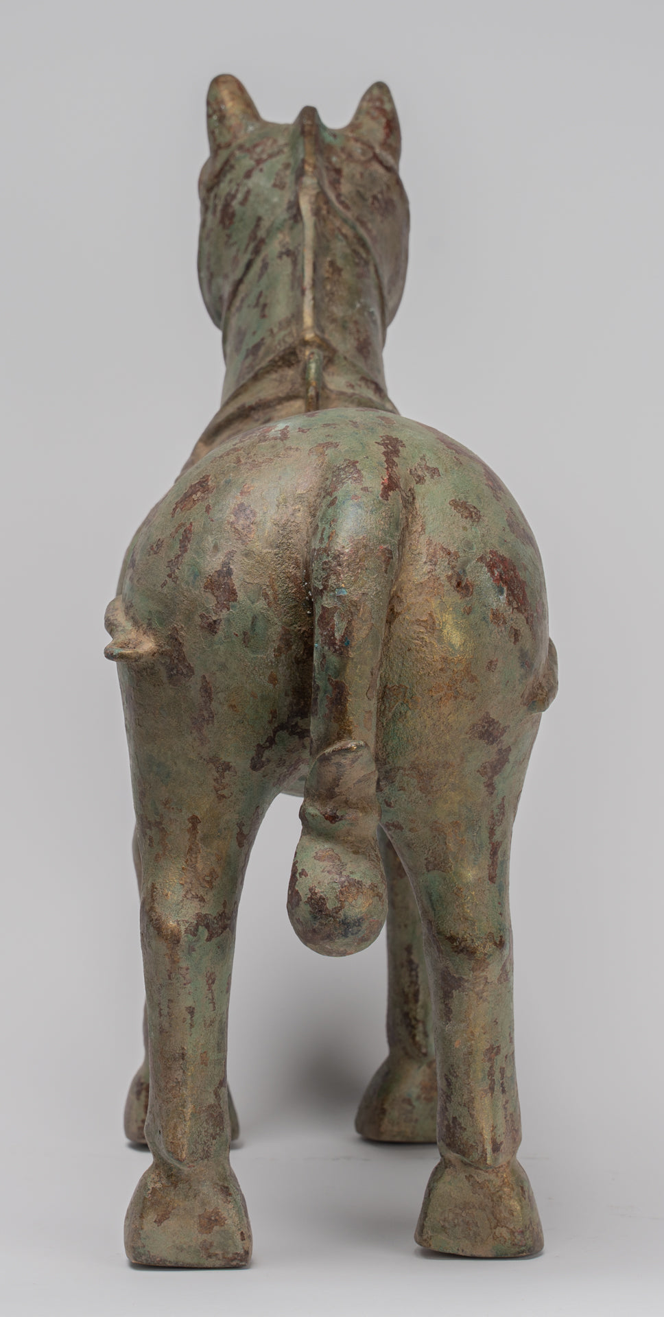 Estatua de caballos - Caballo de bronce de pie de estilo chino antiguo - 39 cm/16 "de alto