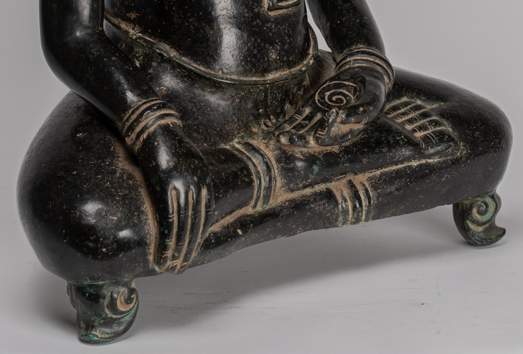 Statua Buddha - Antique Khmer in stile Bronzo illuminazione Bayon Buddha Statua - 57cm/23 "