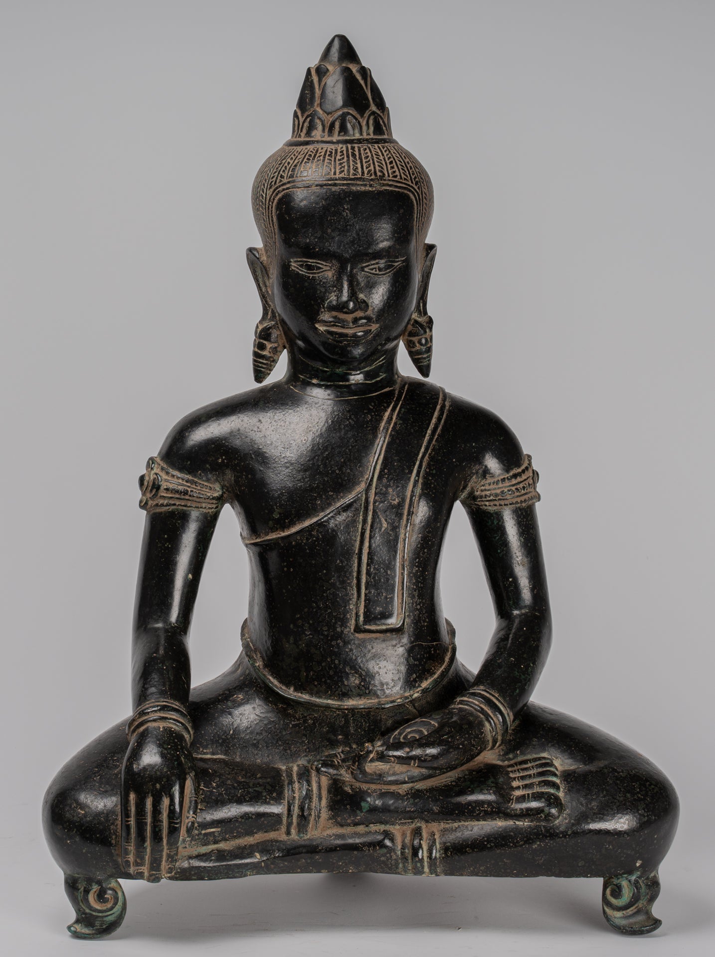 Statua Buddha - Antique Khmer in stile Bronzo illuminazione Bayon Budd – HD  Asian Art