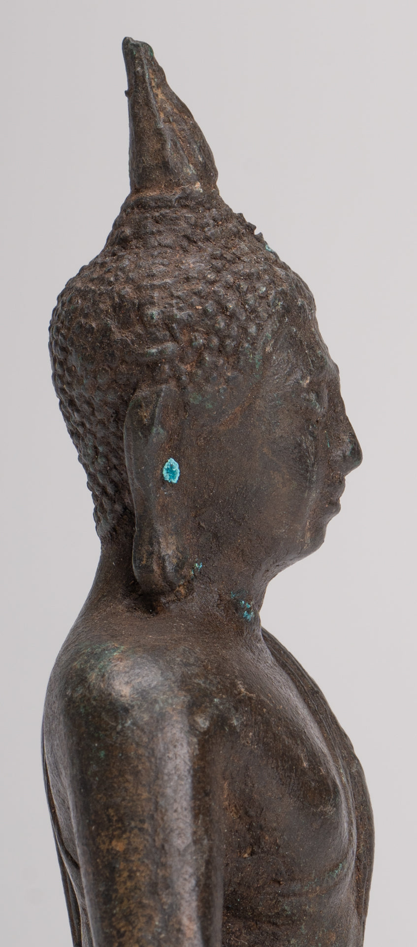Buddha Sculpture - Antique Thai Style Bronze Seated Sukhothai Meditation Buddha Statue - 15cm/6"