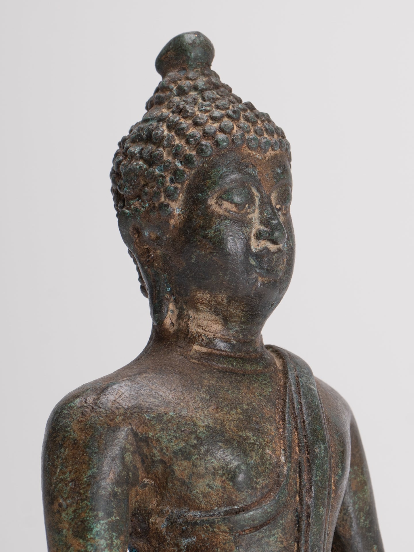 Buddha Sculpture - Antique Thai in stile tailandese seduto Chiang Saen Meditazione statua di Buddha - 14,5 cm/6 "
